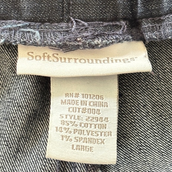 Soft Surroundings Jeans Large Ultimate Pull-On Elastic Waist Denim Dark Wash - Picture 4 of 14